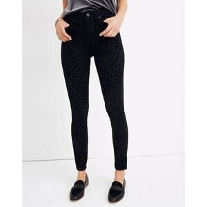 Madewell 9" Mid Rise Skinny Jeans Flocked Leopard Edition Size 24